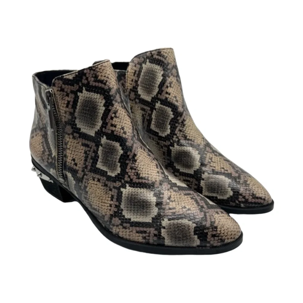 Circus NY Sam Edelman Sz‎ 6.5 Highland Western Snakeskin Print Spiked Booties
